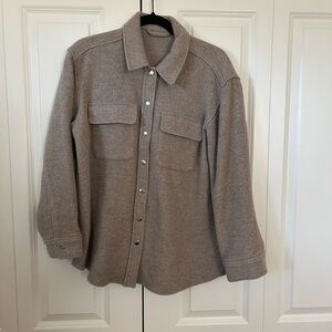 & other stories tan wool button down jacket
